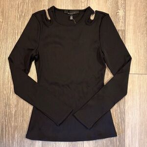 🖤White House Black Market🖤 Black Cut-Out Shoulder Long Sleeve Top